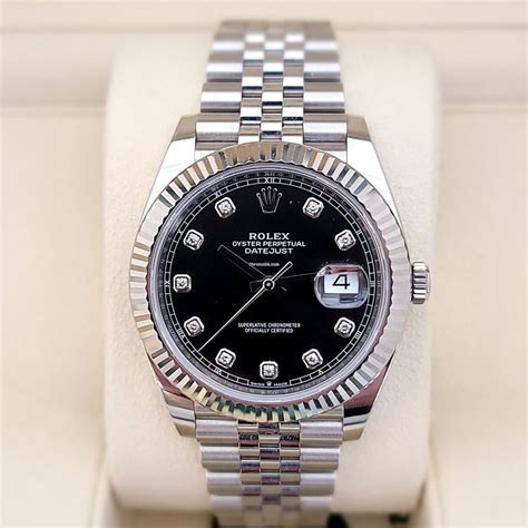 rolex datejust 2 black face diamond dial|rolex datejust 41 reference 126300.